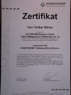 Zertifikat Zellulosedämmung, Zimmerei Doerks